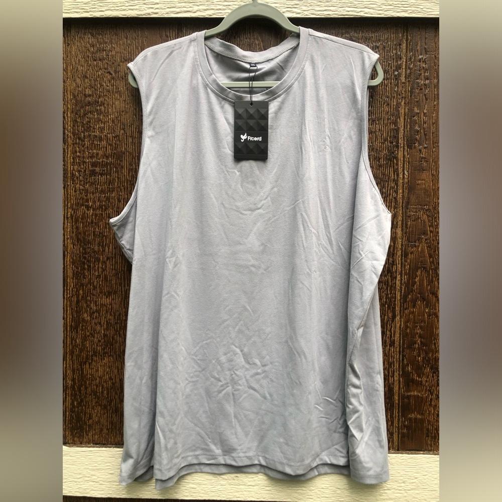 Ficerd Men’s Light Gray Sleeveless Athletic Tank Size 3XL
